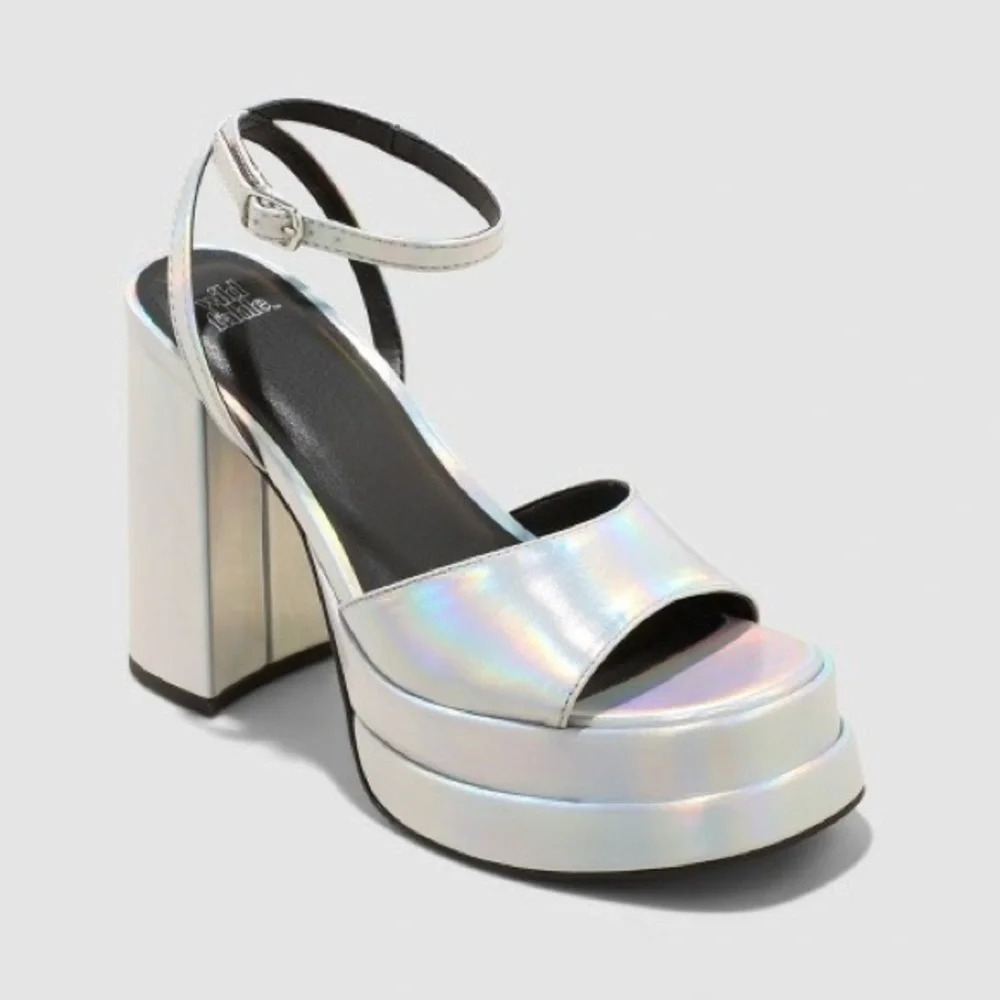 Target Wild Fable Alessia Platform Heels - Iridescent Silver 🩶🌈​​​​​ - Picture 2 of 2